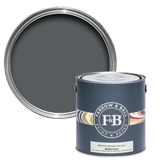 Dead Flat - Farrow and Ball - Beetle Black G16 - Archivfarbe