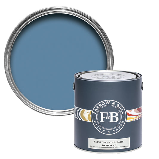 Dead Flat - Farrow and Ball - Belvedere Blue 215 - Archivfarbe