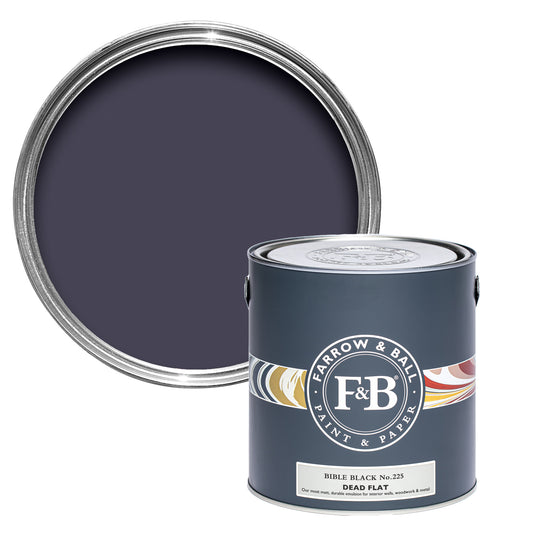 Dead Flat - Farrow and Ball - Bible Black No. 225 - Archivfarbe