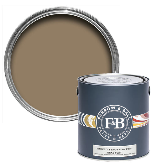 Dead Flat - Farrow and Ball - Broccoli Brown W108 - Archivfarbe