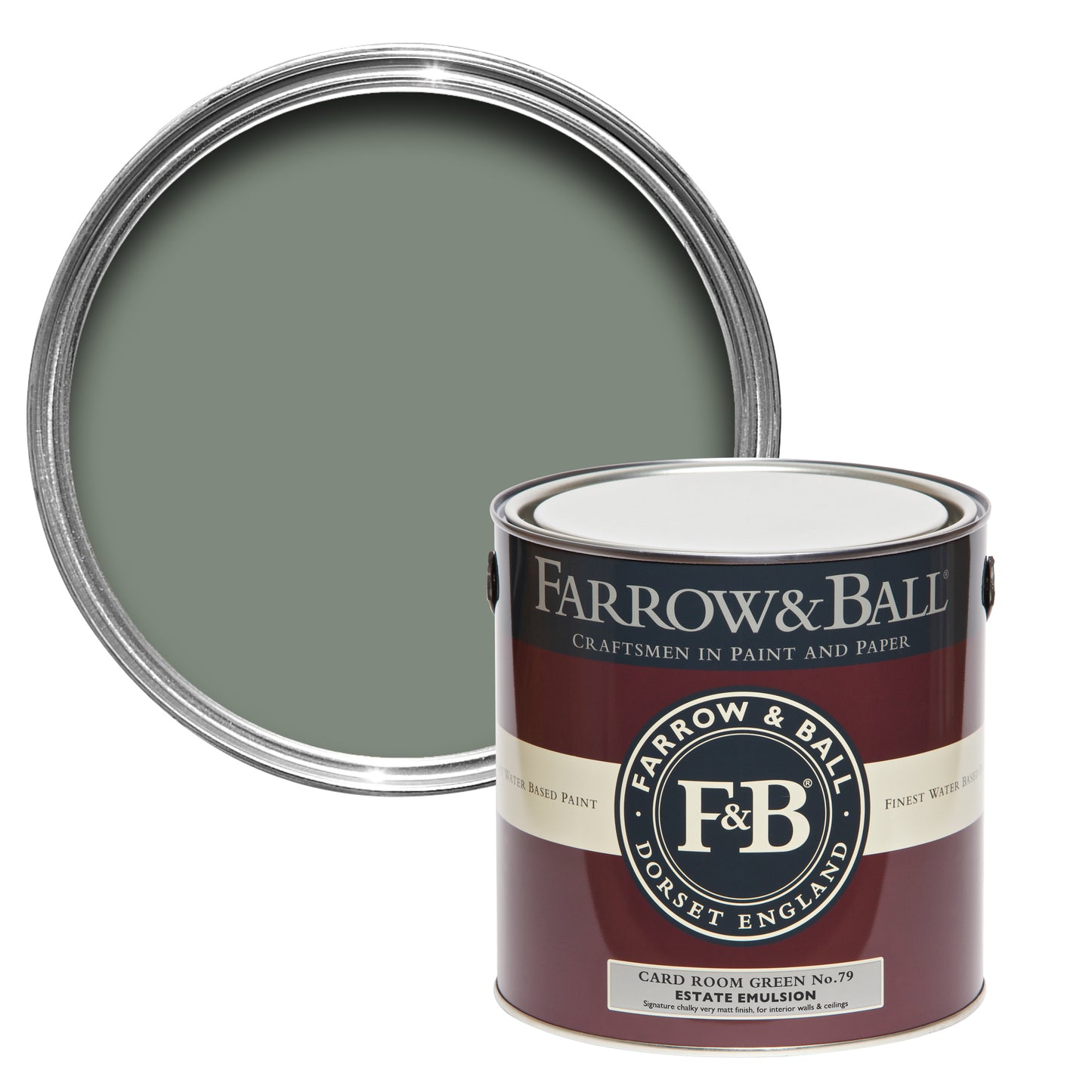 Lack - Farrow and Ball - Card Room Green 79 - Eggshell