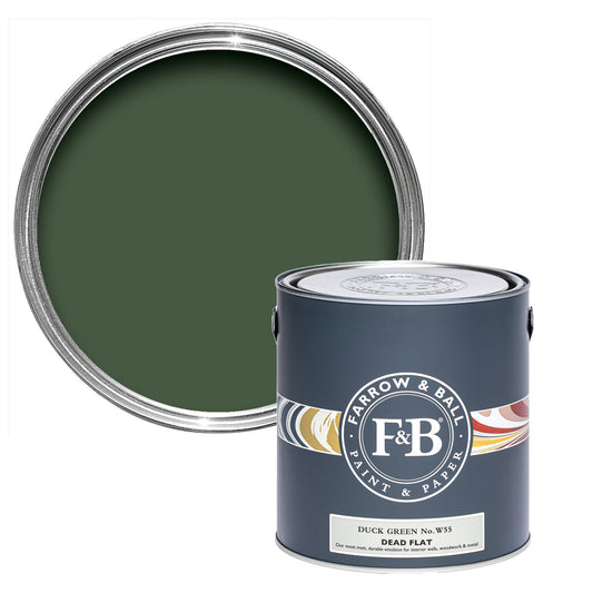 Dead Flat - Farrow and Ball - Duck Green W55 - Archivfarbe