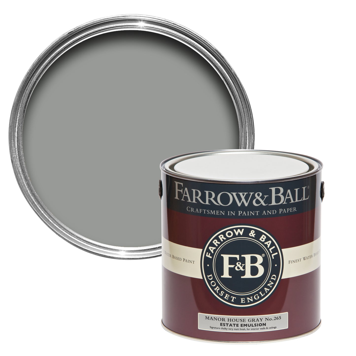 Wandfarbe - Farrow and Ball - Manor House Gray 265 - Emulsion