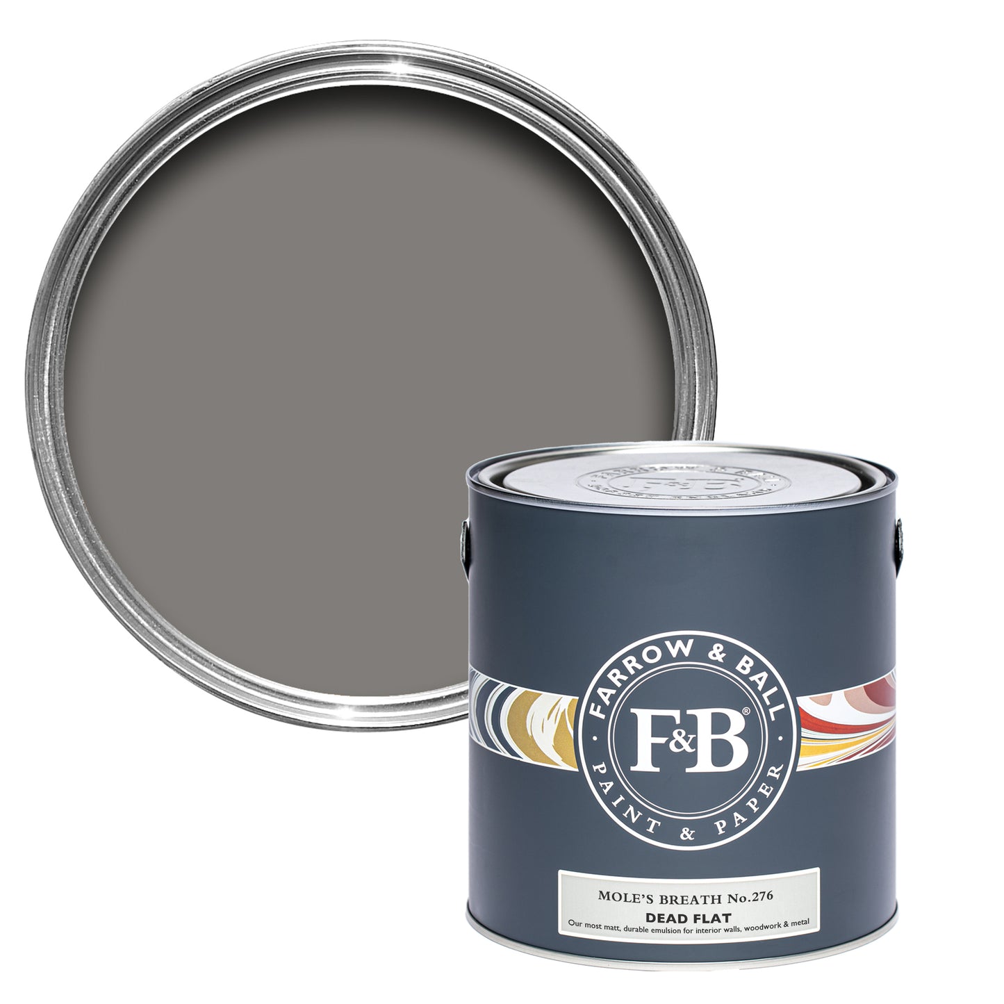 Dead Flat - Farrow and Ball - Mole's Breath 276 - Allround