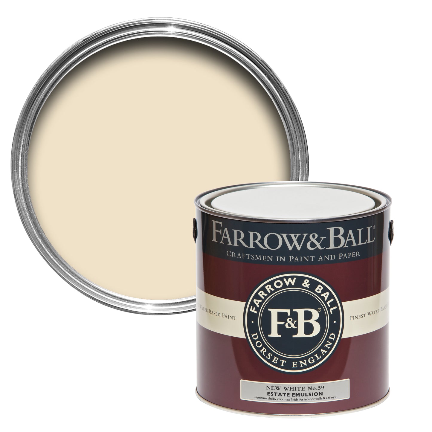 Wandfarbe - Farrow and Ball - New White 59 - Emulsion