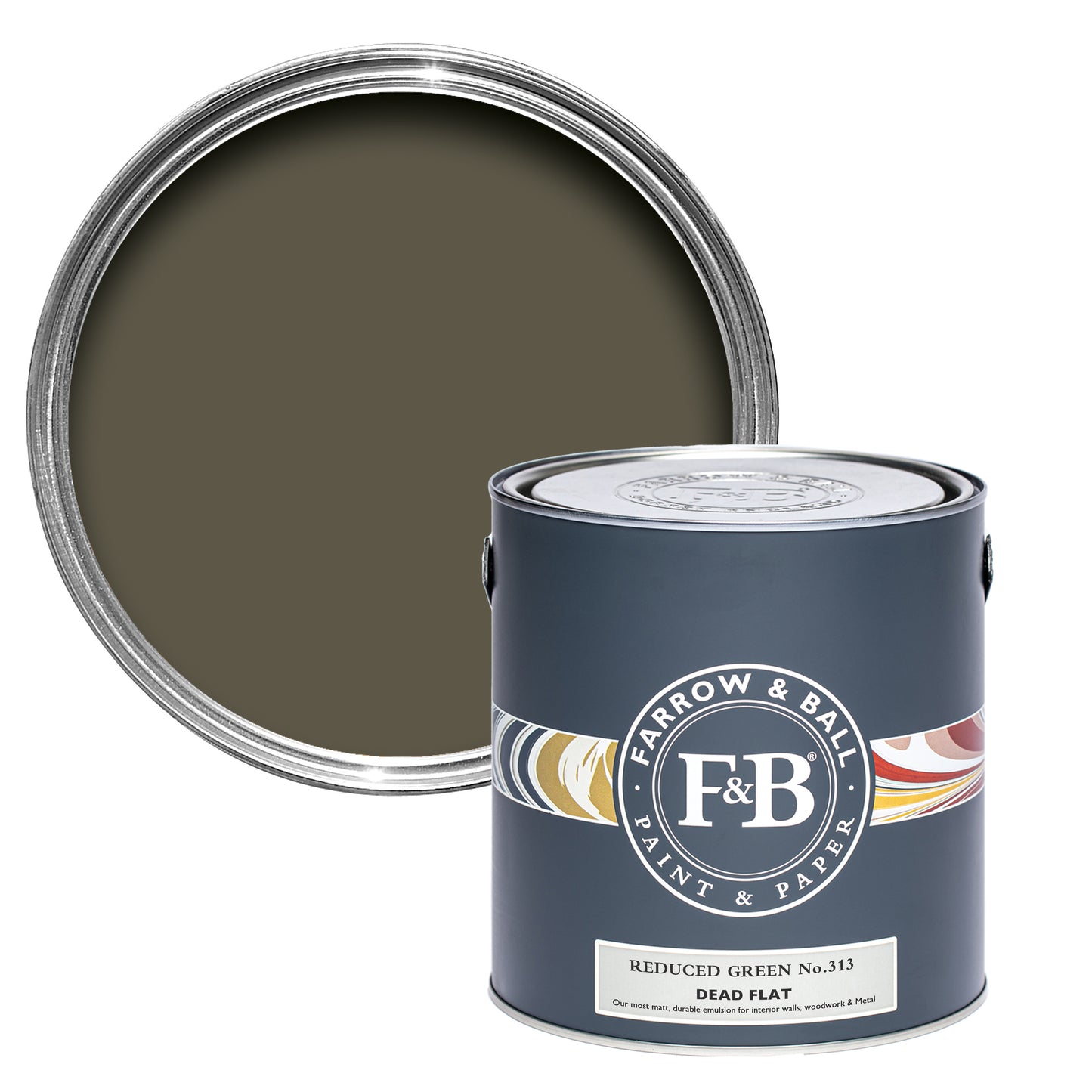 Dead Flat - Farrow and Ball - Reduced Green 313 - Allround