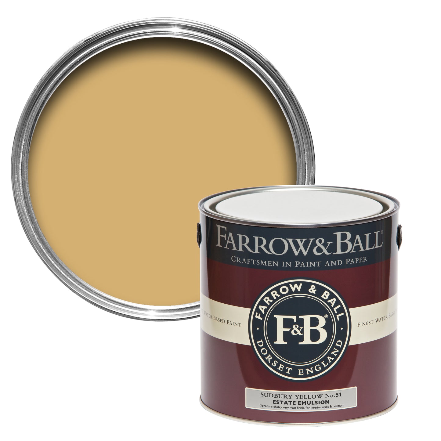 Wandfarbe - Farrow and Ball - Sudbury Yellow 51 - Emulsion